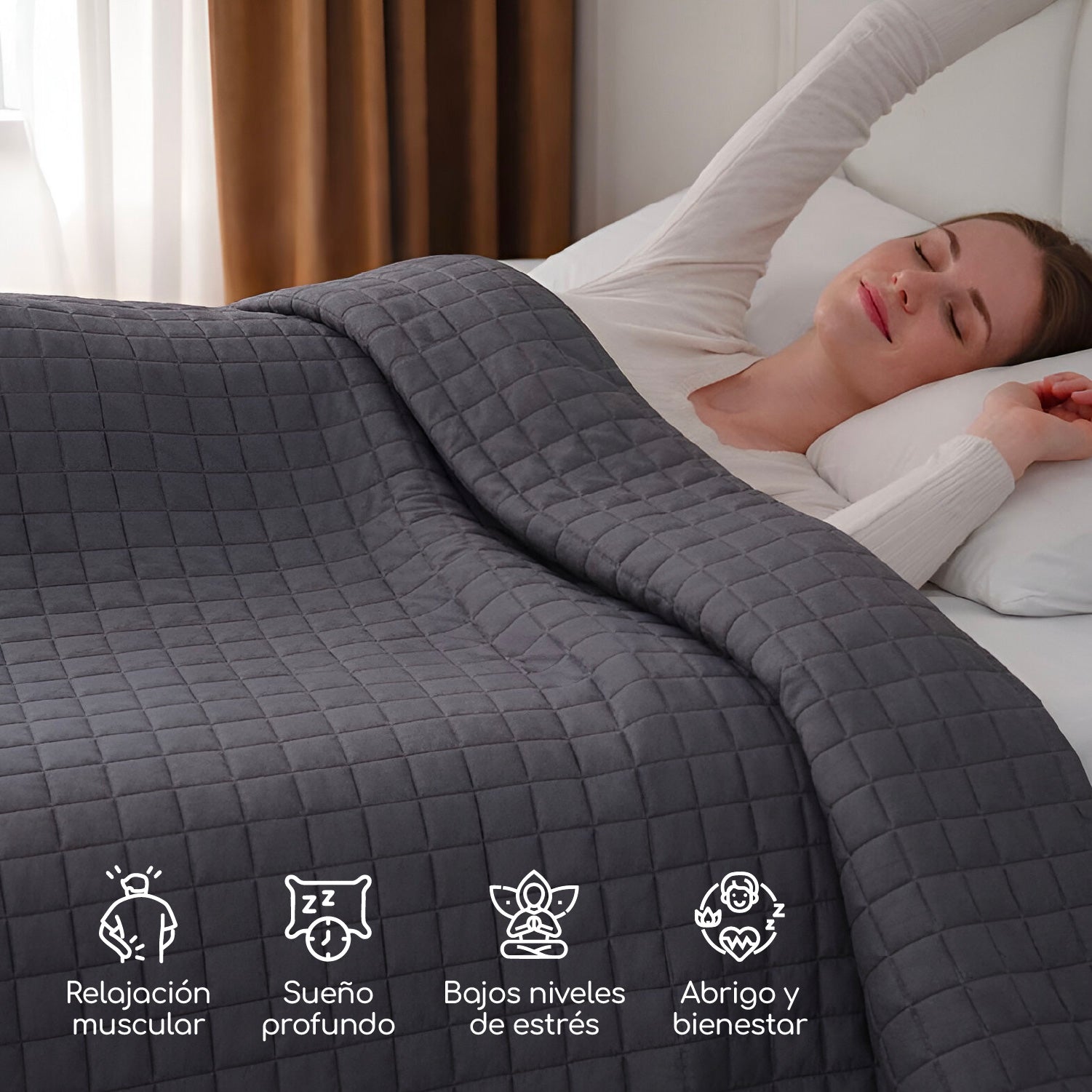 Manta De Gravedad Pesada Queen 12kg Trastorno Sueño Acqui
